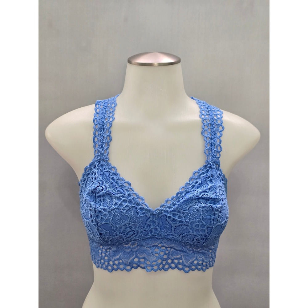 Aerie Blue Whimsy Romantic Boudoir Bridal Cottage Lingerie Lace Bralette Small